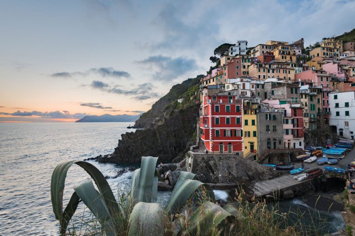 Riomaggiore bei Sonnenuntergang, Cinque Terre