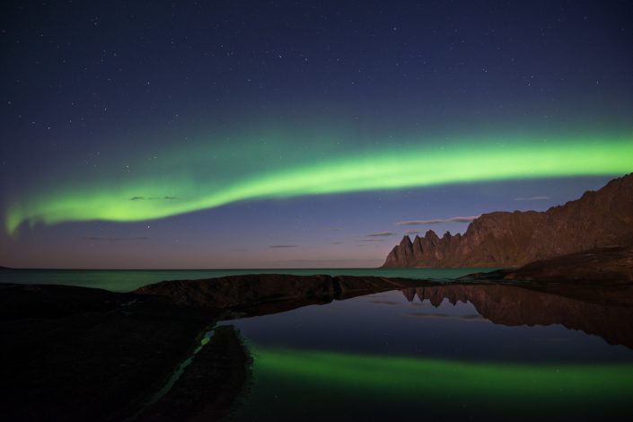 Nordlicht in Senja, Norwegen