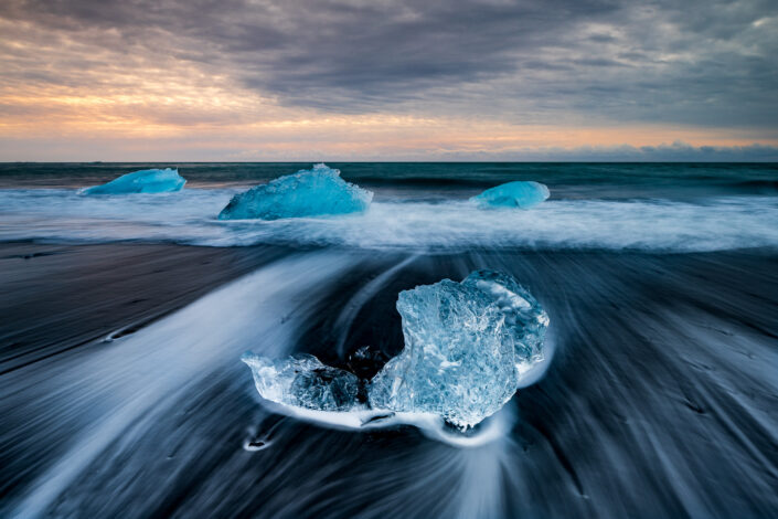 Eisberge am Diamond Beach
