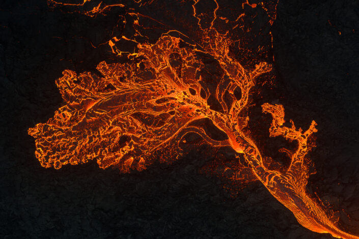 Fließende Lava