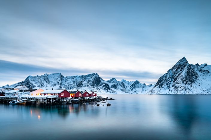 Rorbuer Hütten von Hamnoy, Lofoten, Norwegen