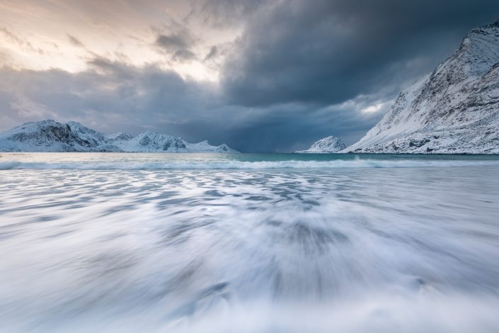 Landschaft bei Haukland Beach