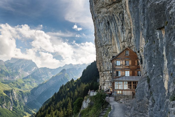 Berggasthaus Äscher Wildkirchli, Alpstein, Schweiz