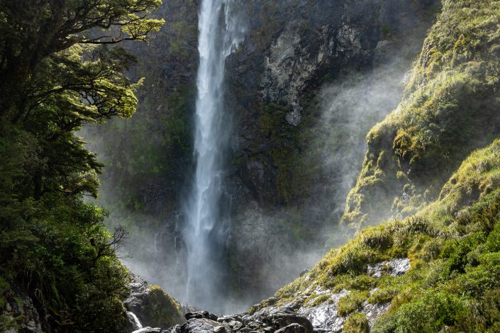 Devil's punchbowl falls, Arthur's Pass Nationalpark, Neuseeland