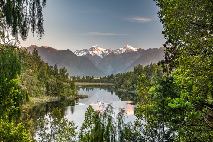 Lake Matheson mit Mount Cook und Mount Tasman