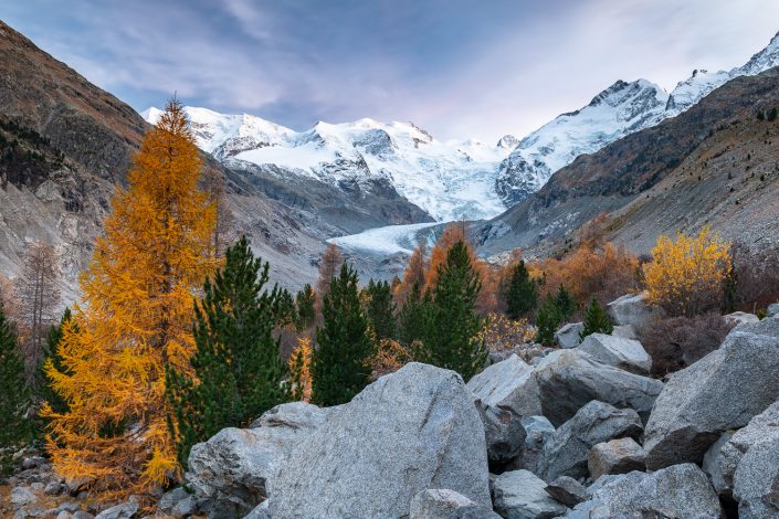 Morteratschgletscher im Herbst, Engadin, Schweiz