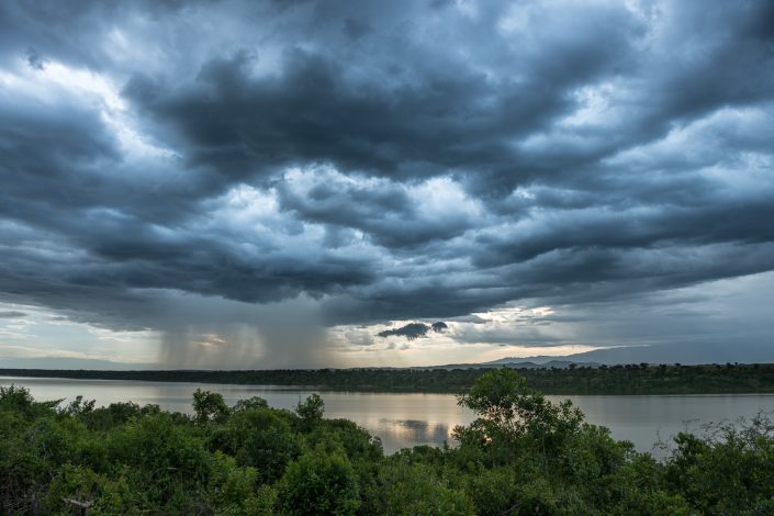 Gewitter über Kazinga-Kanal, Queen Elizabeth Nationalpark