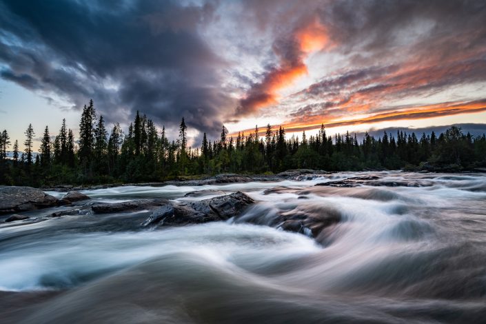 Fluss in Lappland, Kvikkjokk, Lappland