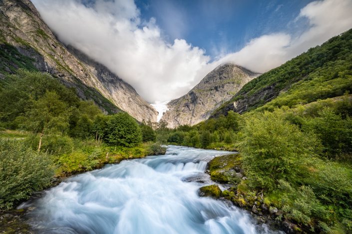 Gletscher Briksdalsbreen, Jostedalsbreen Nationalpark, Norwegen