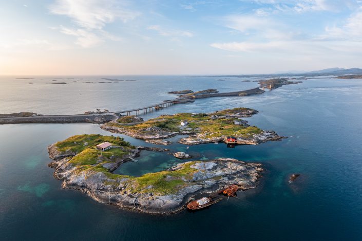 Atlantikstraße aus der Luft, Norwegen