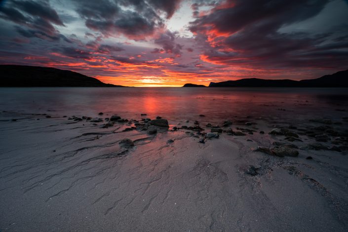 Strand bei Sonnenuntergang, Sommaroy, Norwegen