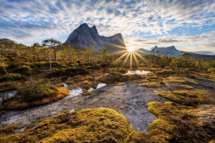 Berg Stortinden mit Sonnenstern