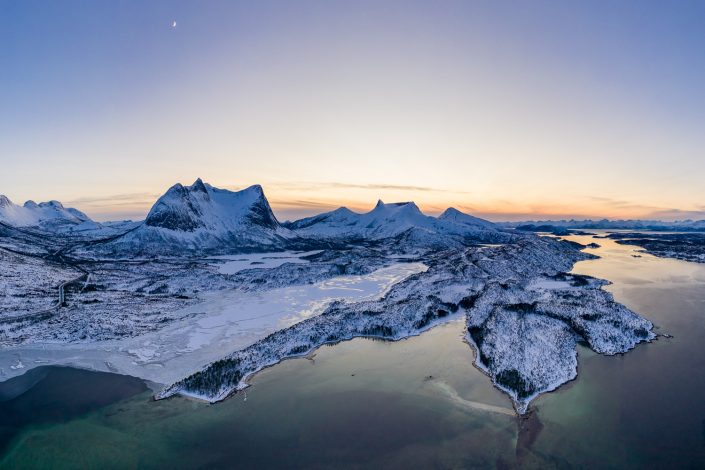 Efjord aus der Luft, Winter, Norwegen