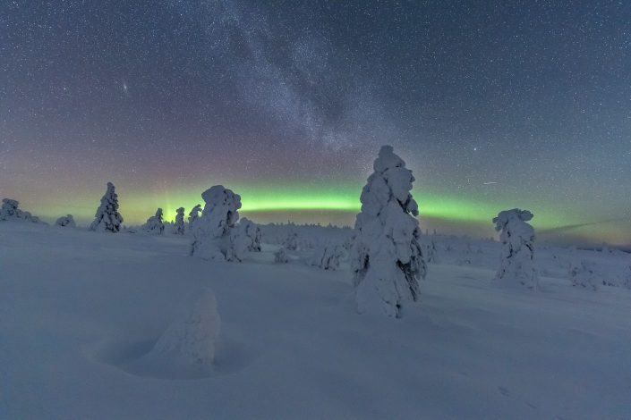 Nordlicht, Riisitunturi Nationalpark, Lappland